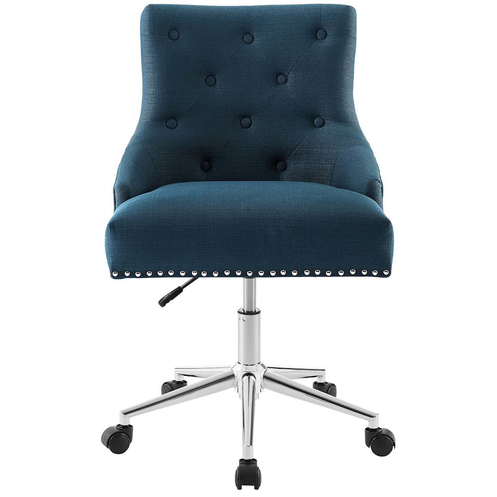 Regent Tufted Button Swivel Upholstered Fabric Office Chair. Picture 4