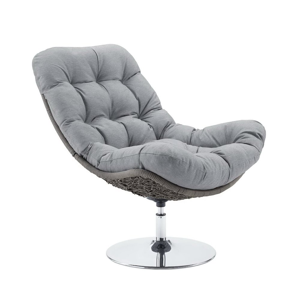 Brighton Wicker Rattan Outdoor Patio Swivel Lounge Chair. Picture 1