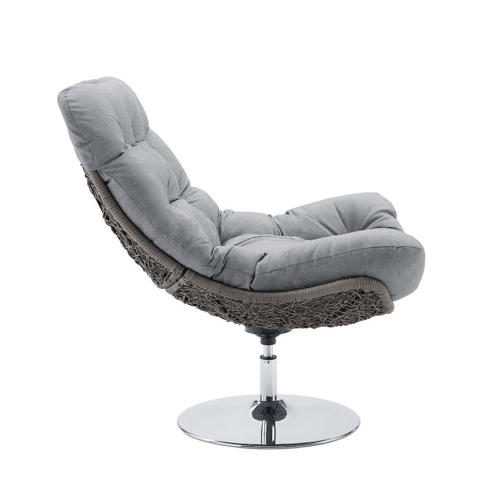 Brighton Wicker Rattan Outdoor Patio Swivel Lounge Chair. Picture 2