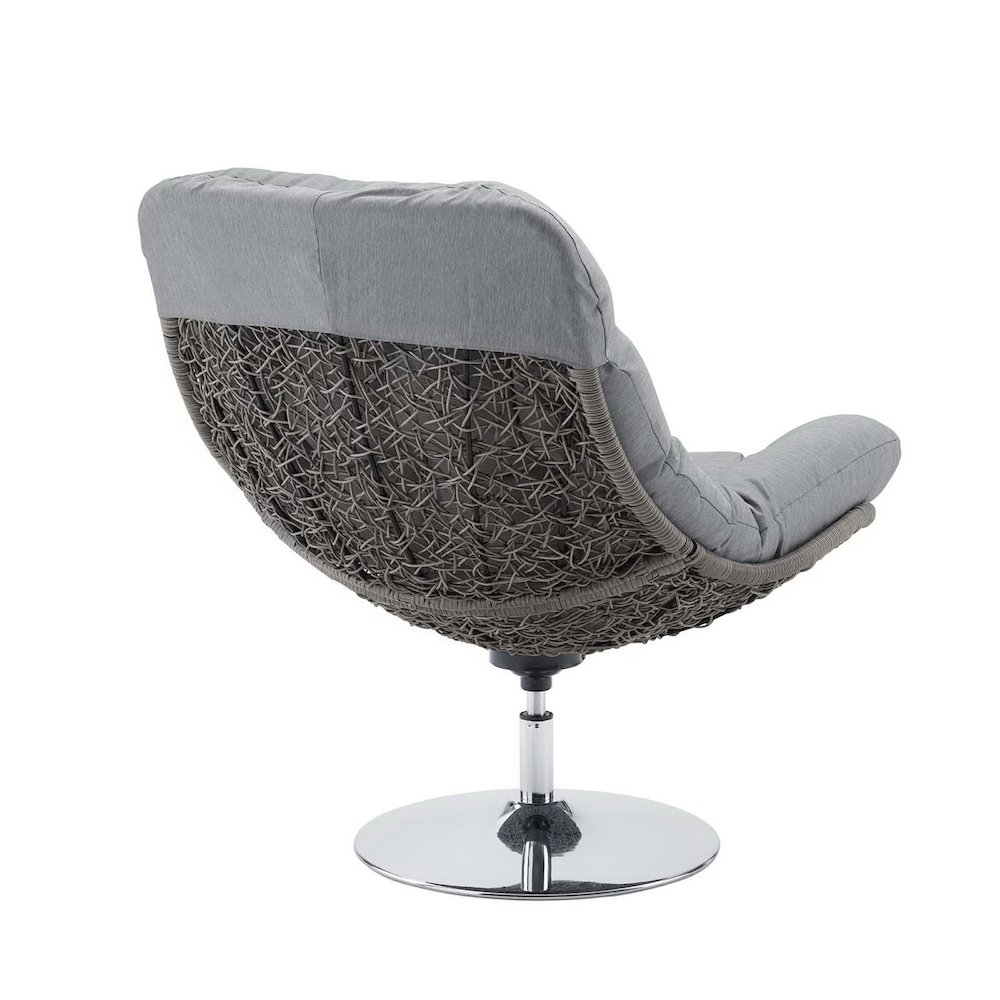 Brighton Wicker Rattan Outdoor Patio Swivel Lounge Chair. Picture 3