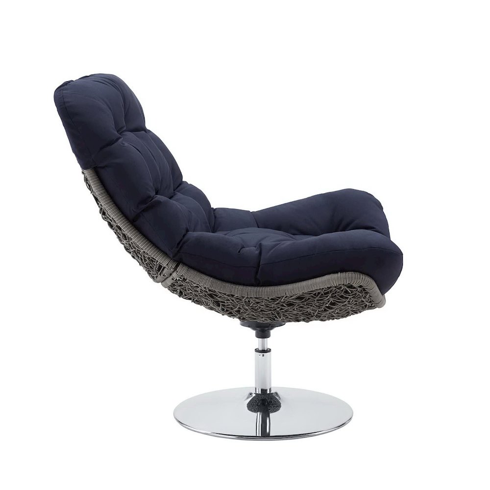 Brighton Wicker Rattan Outdoor Patio Swivel Lounge Chair. Picture 2
