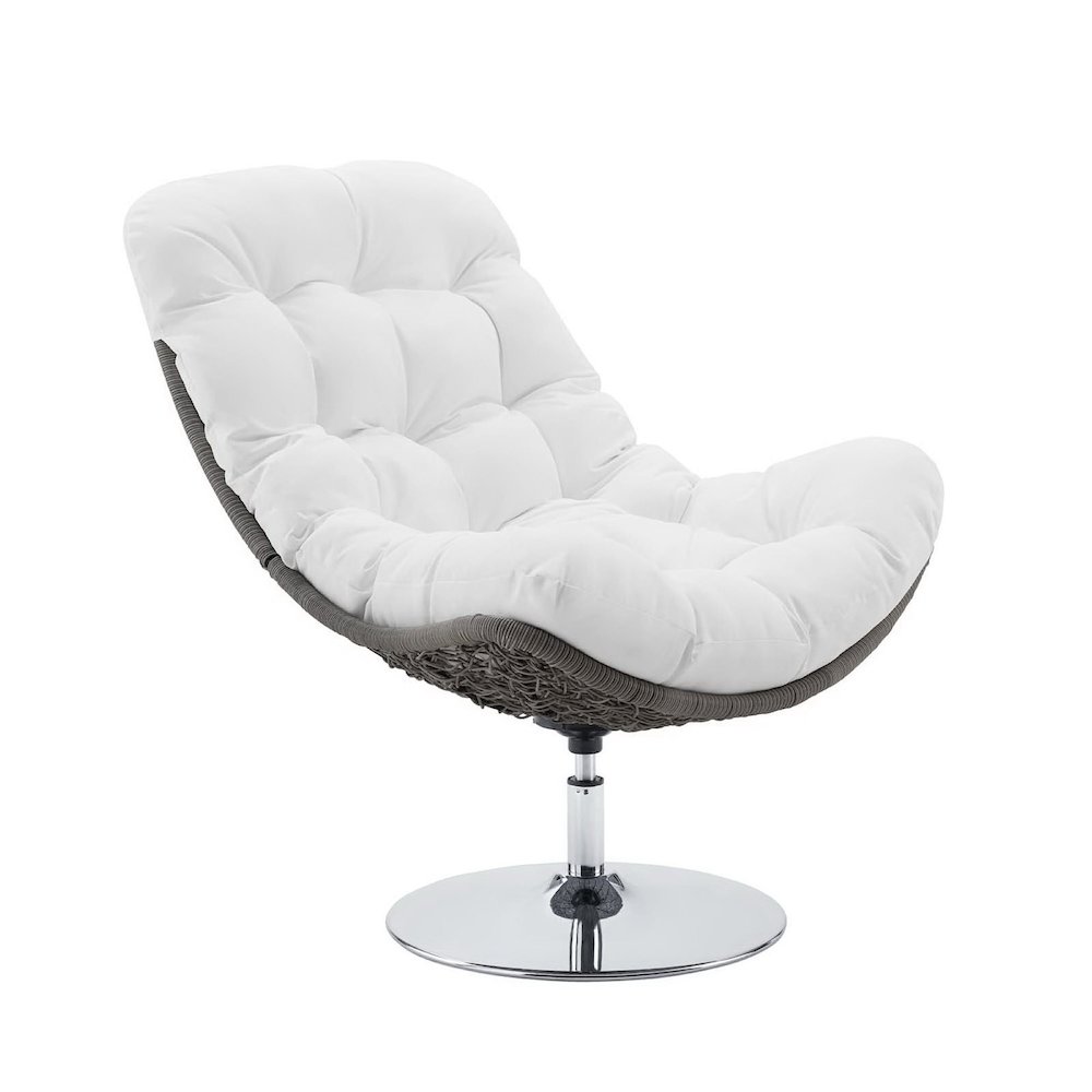 Brighton Wicker Rattan Outdoor Patio Swivel Lounge Chair. Picture 1