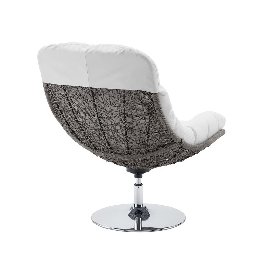 Brighton Wicker Rattan Outdoor Patio Swivel Lounge Chair. Picture 3