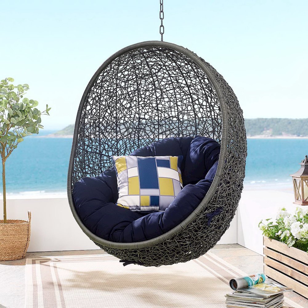 Hide Sunbrella Fabric Swing Outdoor Patio Lounge Chair Without Stand. Picture 5