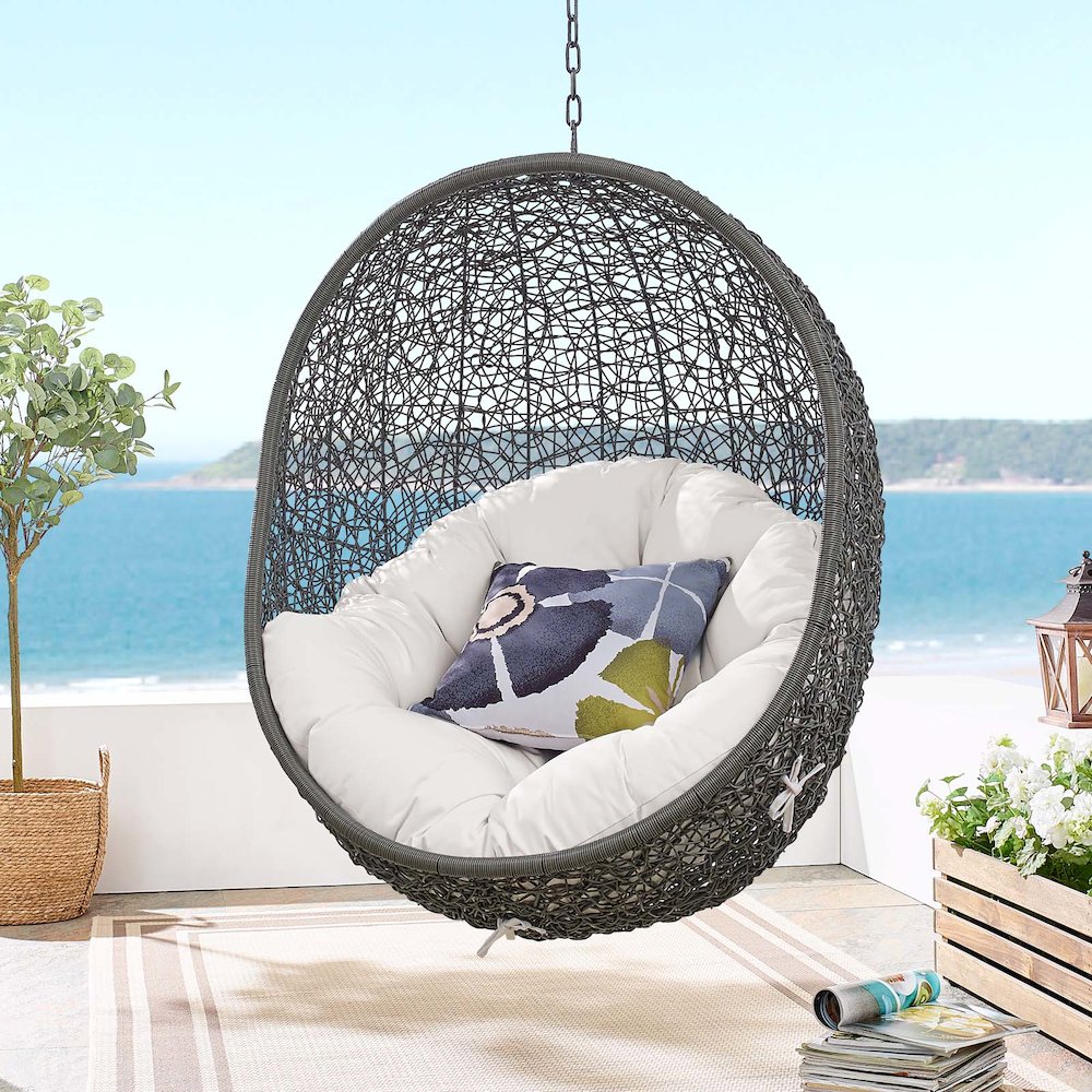 Hide Sunbrella Fabric Swing Outdoor Patio Lounge Chair Without Stand. Picture 5