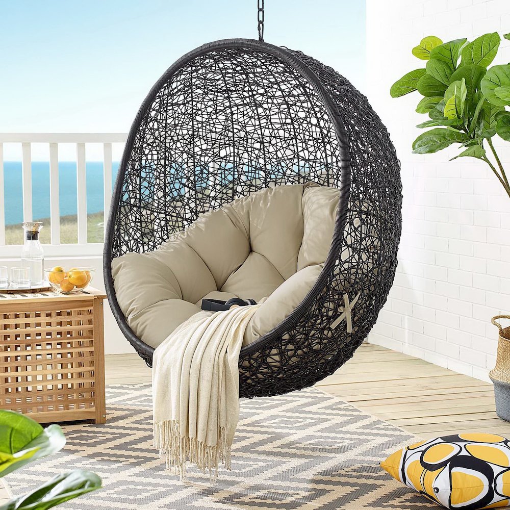 Encase Sunbrella Fabric Swing Outdoor Patio Lounge Chair Without Stand. Picture 5