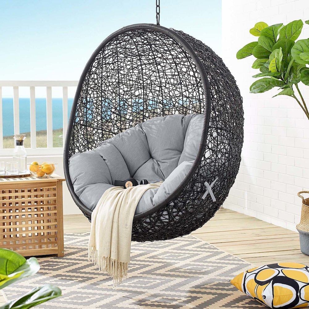 Encase Sunbrella Fabric Swing Outdoor Patio Lounge Chair Without Stand. Picture 7