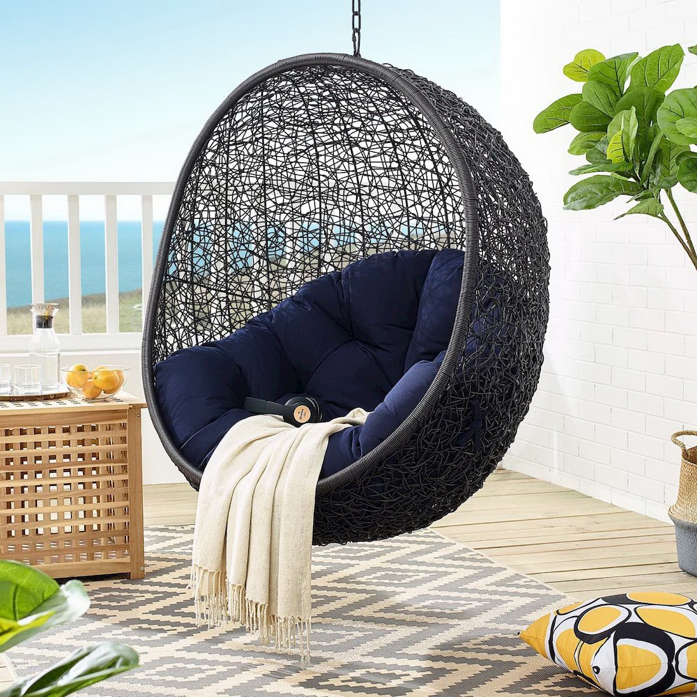 Encase Sunbrella Fabric Swing Outdoor Patio Lounge Chair Without Stand. Picture 6