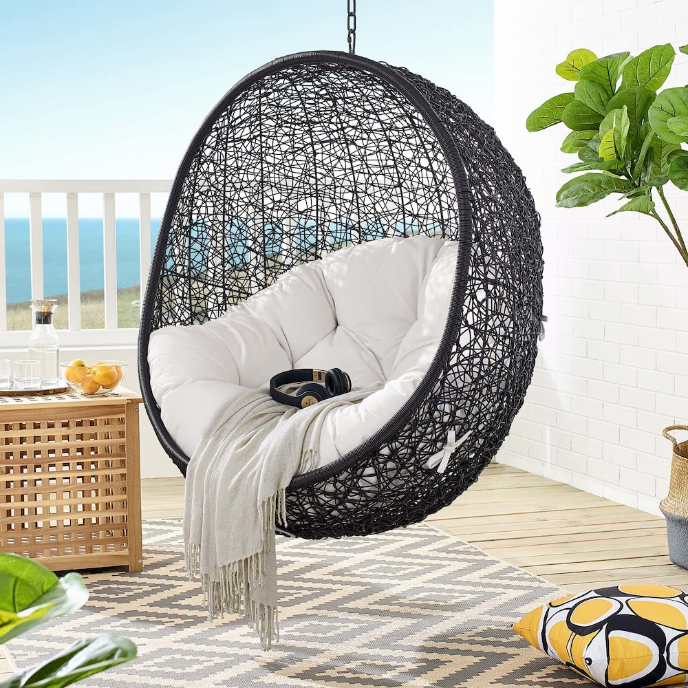 Encase Sunbrella Fabric Swing Outdoor Patio Lounge Chair Without Stand. Picture 6