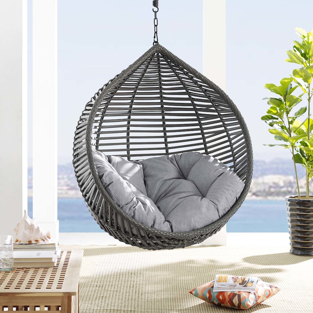 Garner Teardrop Outdoor Patio Swing Chair Without Stand. Picture 4
