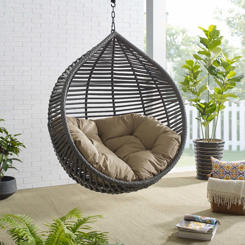 Garner Teardrop Outdoor Patio Swing Chair Without Stand. Picture 4