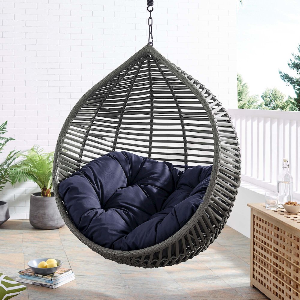 Garner Teardrop Outdoor Patio Swing Chair Without Stand. Picture 4