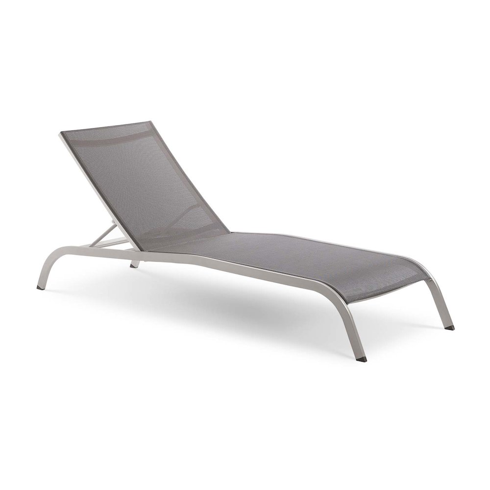 Savannah Mesh Chaise Outdoor Patio Aluminum Lounge Chair. Picture 1