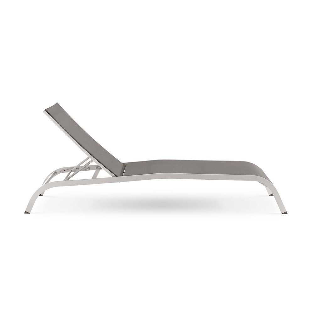 Savannah Mesh Chaise Outdoor Patio Aluminum Lounge Chair. Picture 2