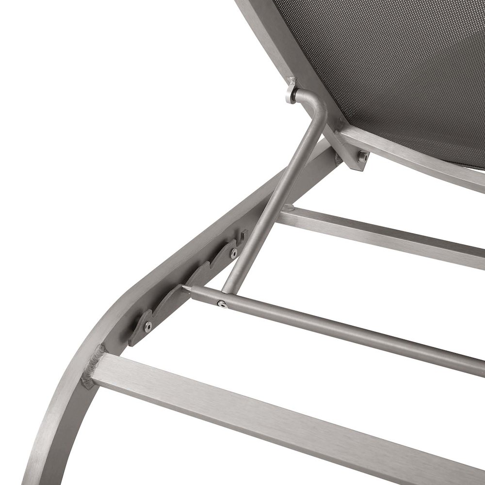 Savannah Mesh Chaise Outdoor Patio Aluminum Lounge Chair. Picture 5