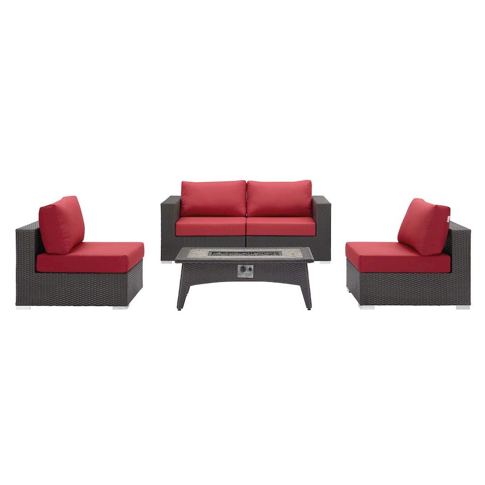 Convene 5 Piece Set Outdoor Patio with Fire Pit. Picture 1