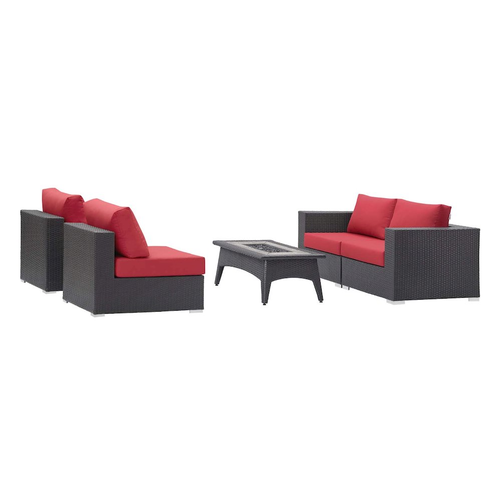 Convene 5 Piece Set Outdoor Patio with Fire Pit. Picture 2
