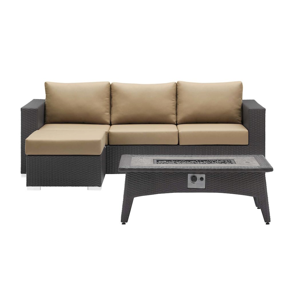 Convene 3 Piece Set Outdoor Patio with Fire Pit. Picture 1