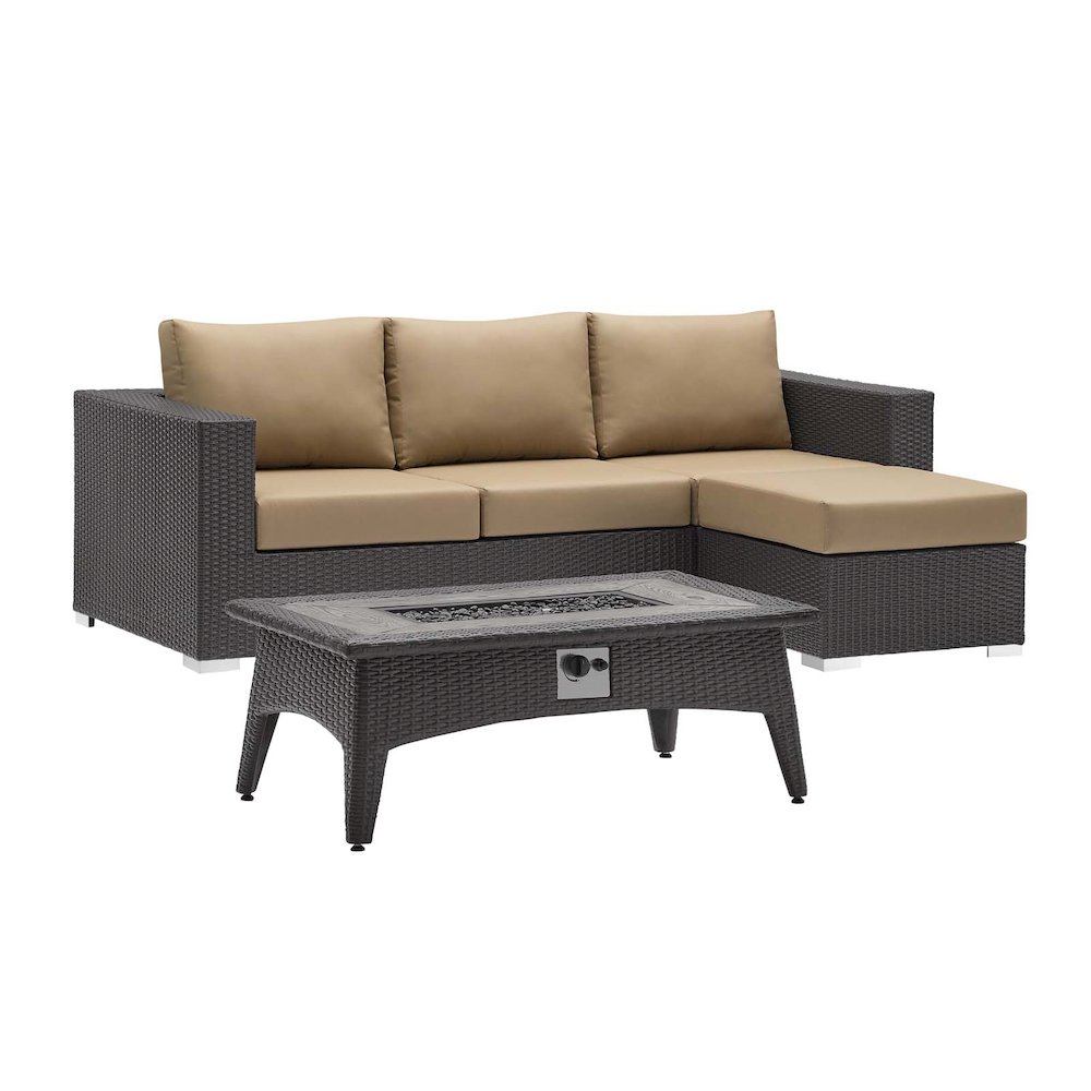 Convene 3 Piece Set Outdoor Patio with Fire Pit. Picture 2