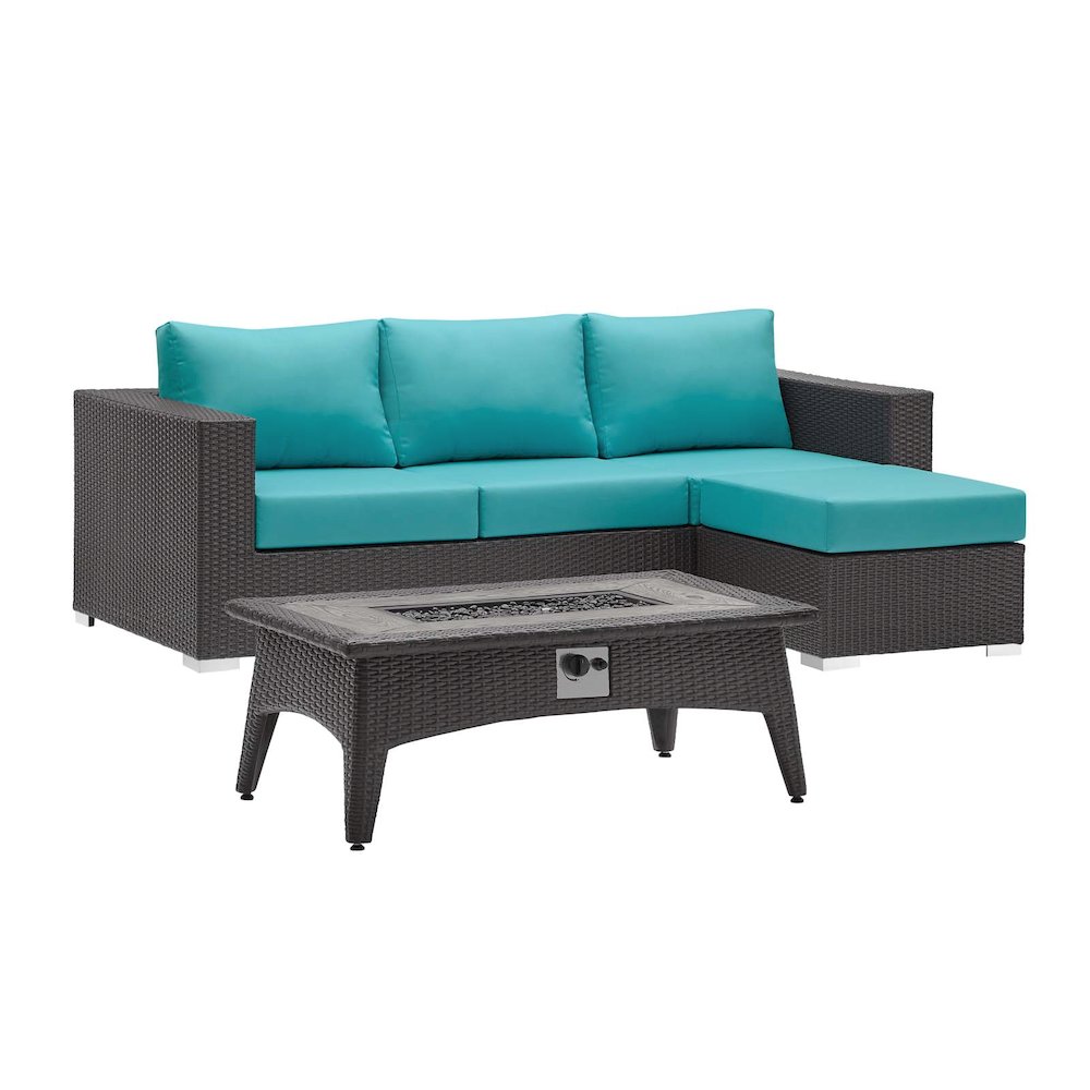 Convene 3 Piece Set Outdoor Patio with Fire Pit. Picture 1