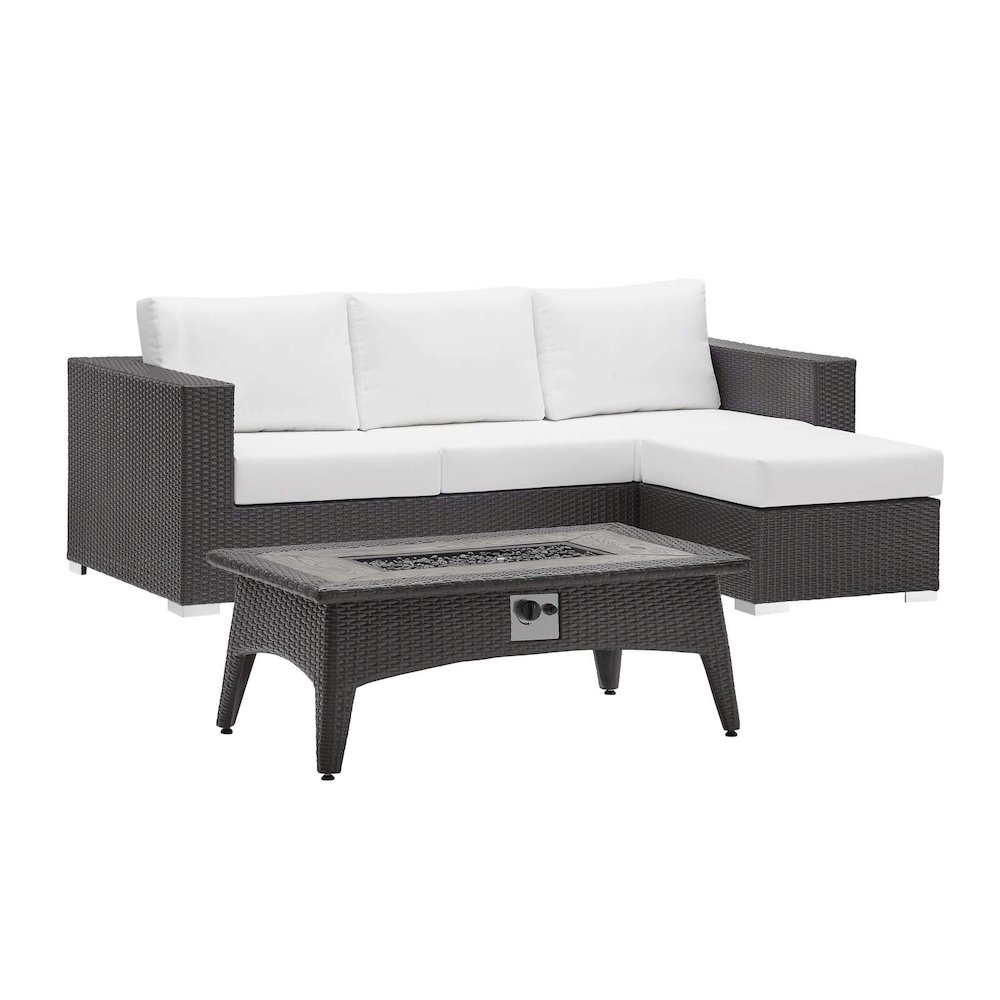 Convene 3 Piece Set Outdoor Patio with Fire Pit. Picture 1