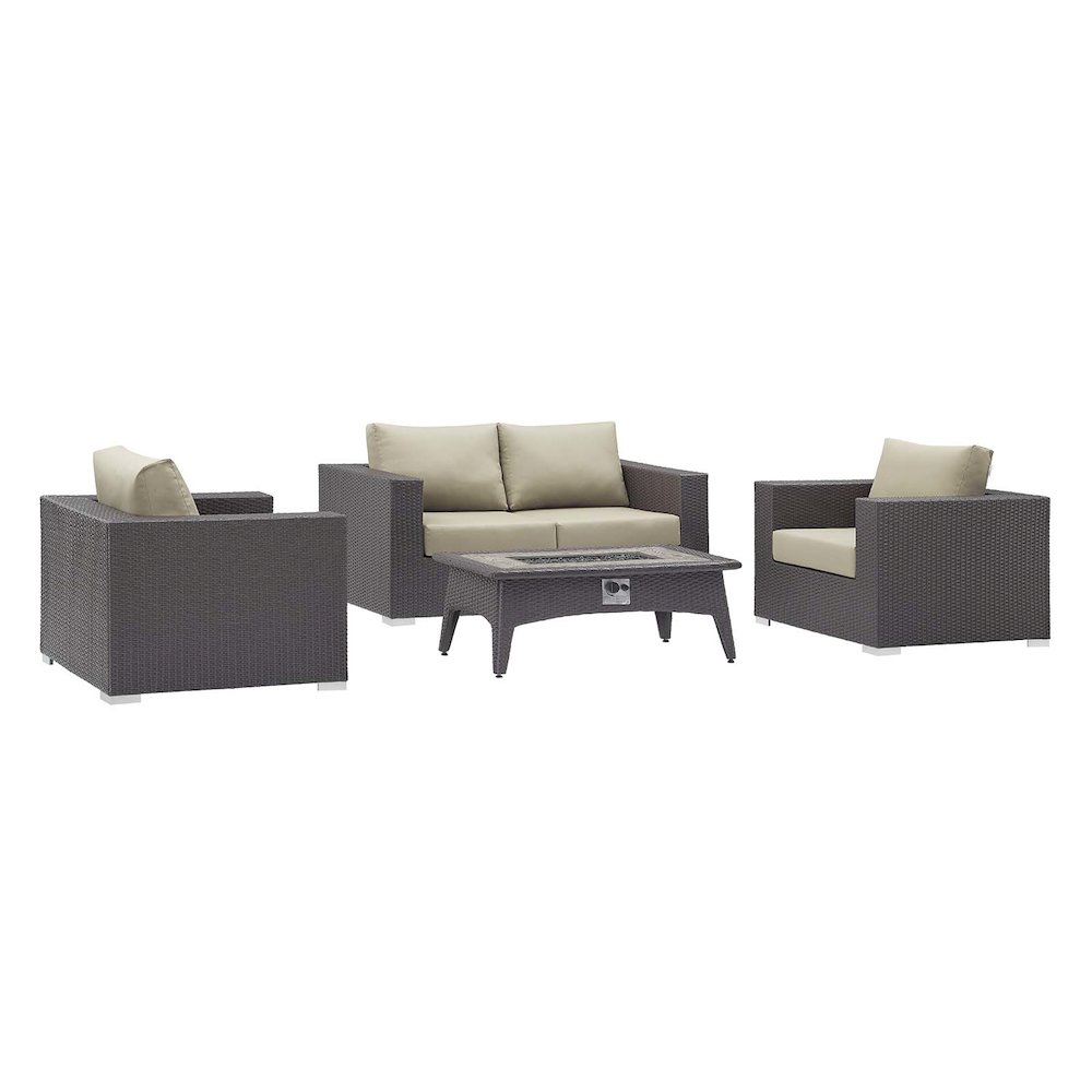Convene 4 Piece Set Outdoor Patio with Fire Pit. Picture 1