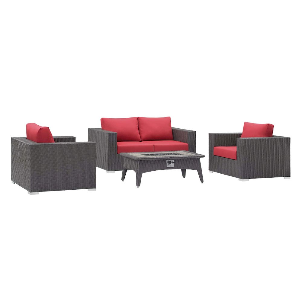Convene 4 Piece Set Outdoor Patio with Fire Pit. Picture 1