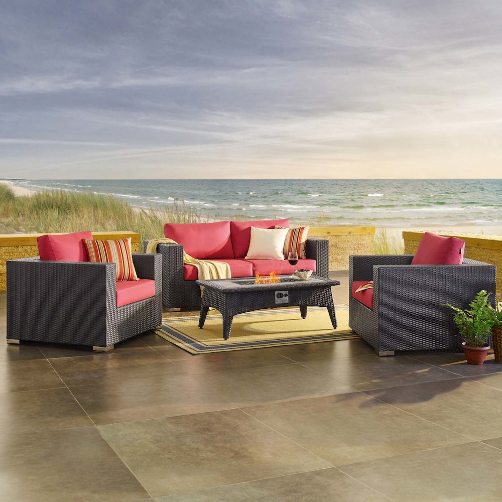 Convene 4 Piece Set Outdoor Patio with Fire Pit. Picture 12