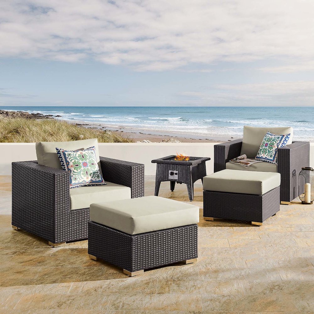 Convene 5 Piece Set Outdoor Patio with Fire Pit. Picture 10