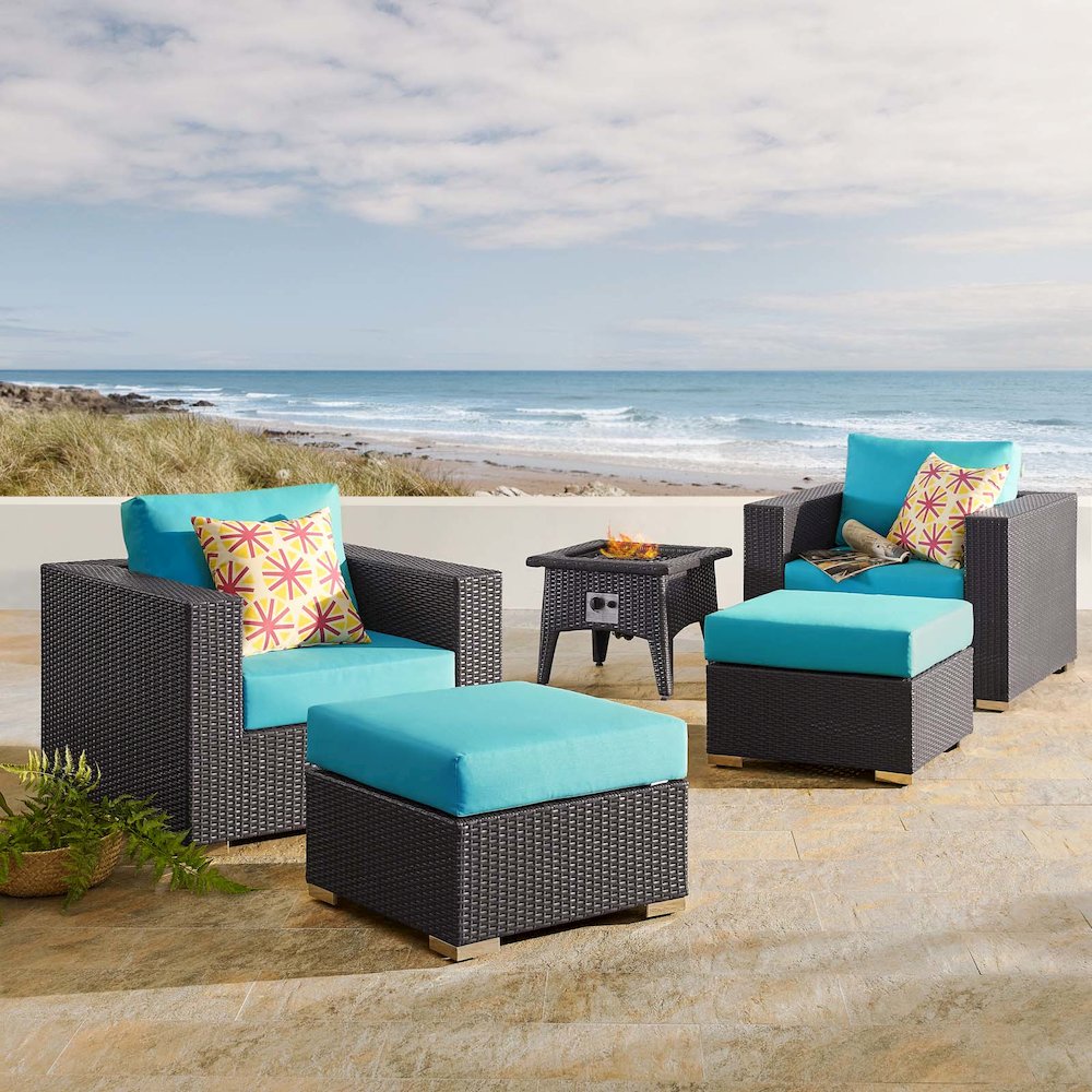 Convene 5 Piece Set Outdoor Patio with Fire Pit. Picture 10