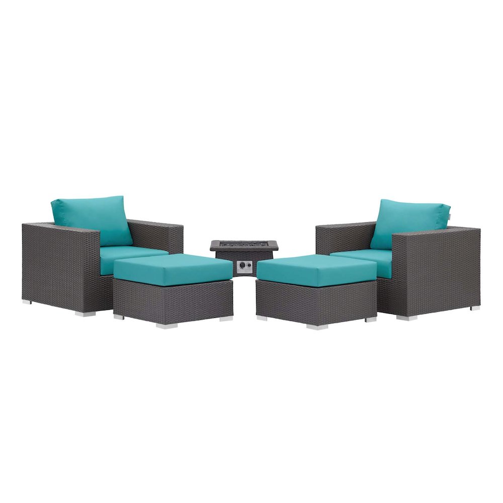 Convene 5 Piece Set Outdoor Patio with Fire Pit. Picture 2