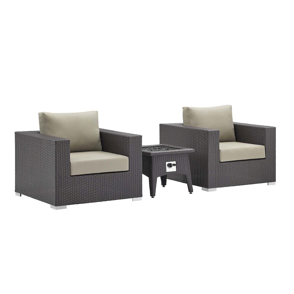 Convene 3 Piece Set Outdoor Patio with Fire Pit. Picture 1