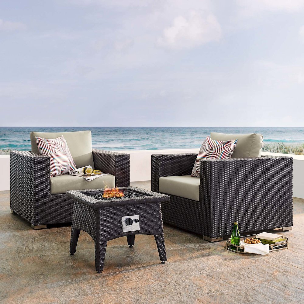Convene 3 Piece Set Outdoor Patio with Fire Pit. Picture 9