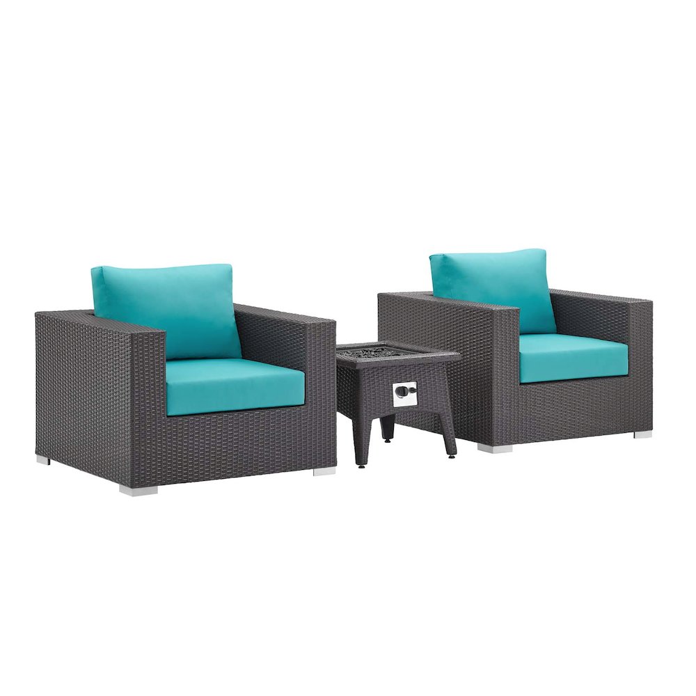 Convene 3 Piece Set Outdoor Patio with Fire Pit. Picture 1