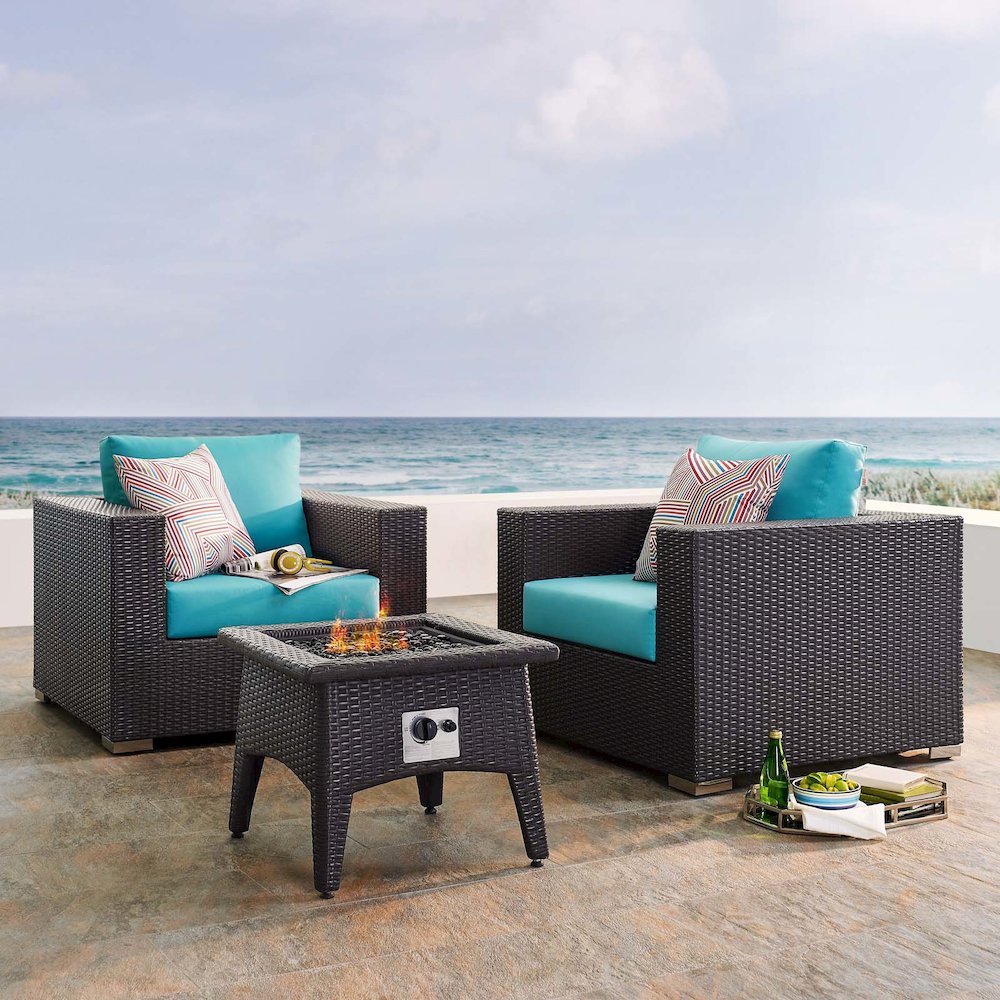 Convene 3 Piece Set Outdoor Patio with Fire Pit. Picture 9