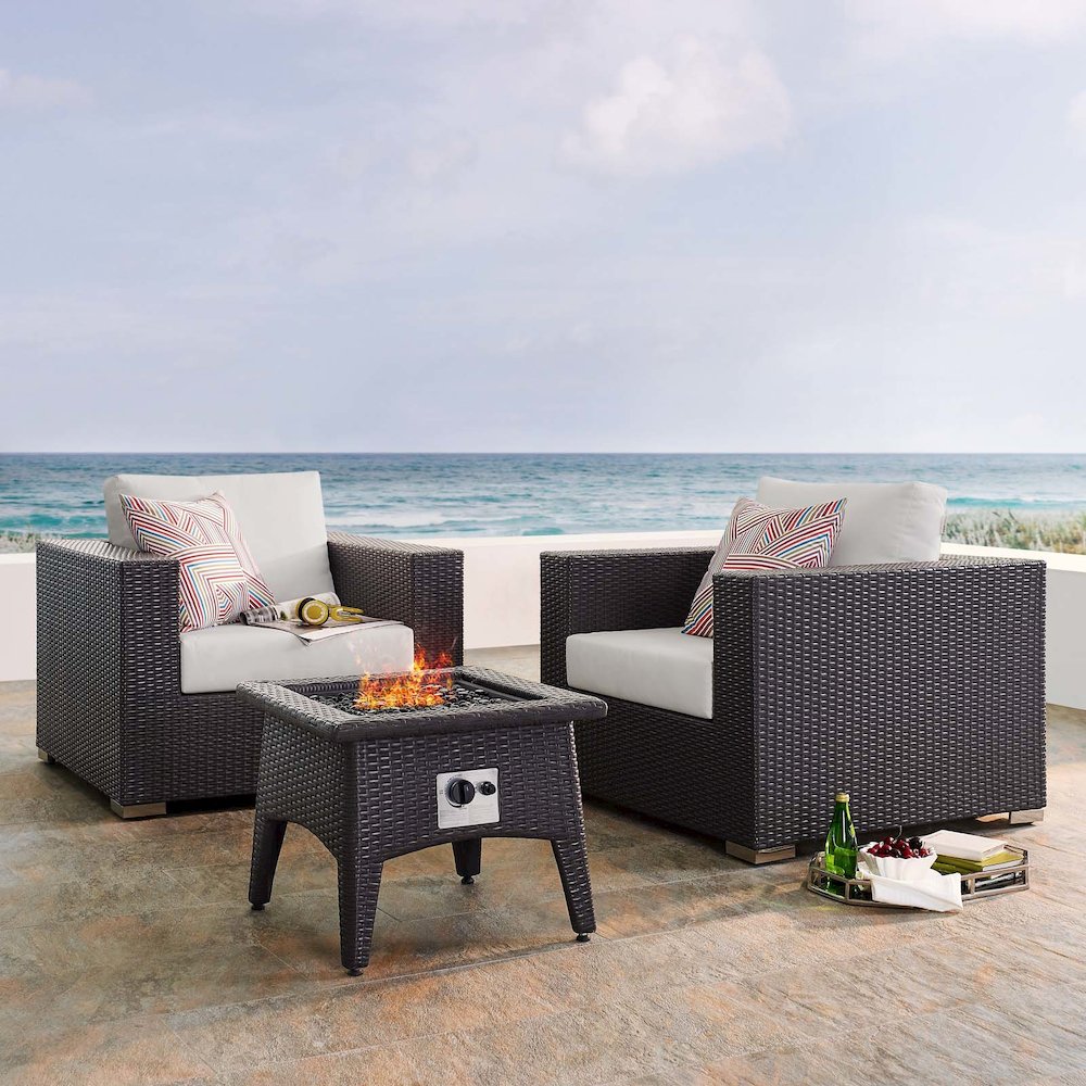 Convene 3 Piece Set Outdoor Patio with Fire Pit. Picture 9