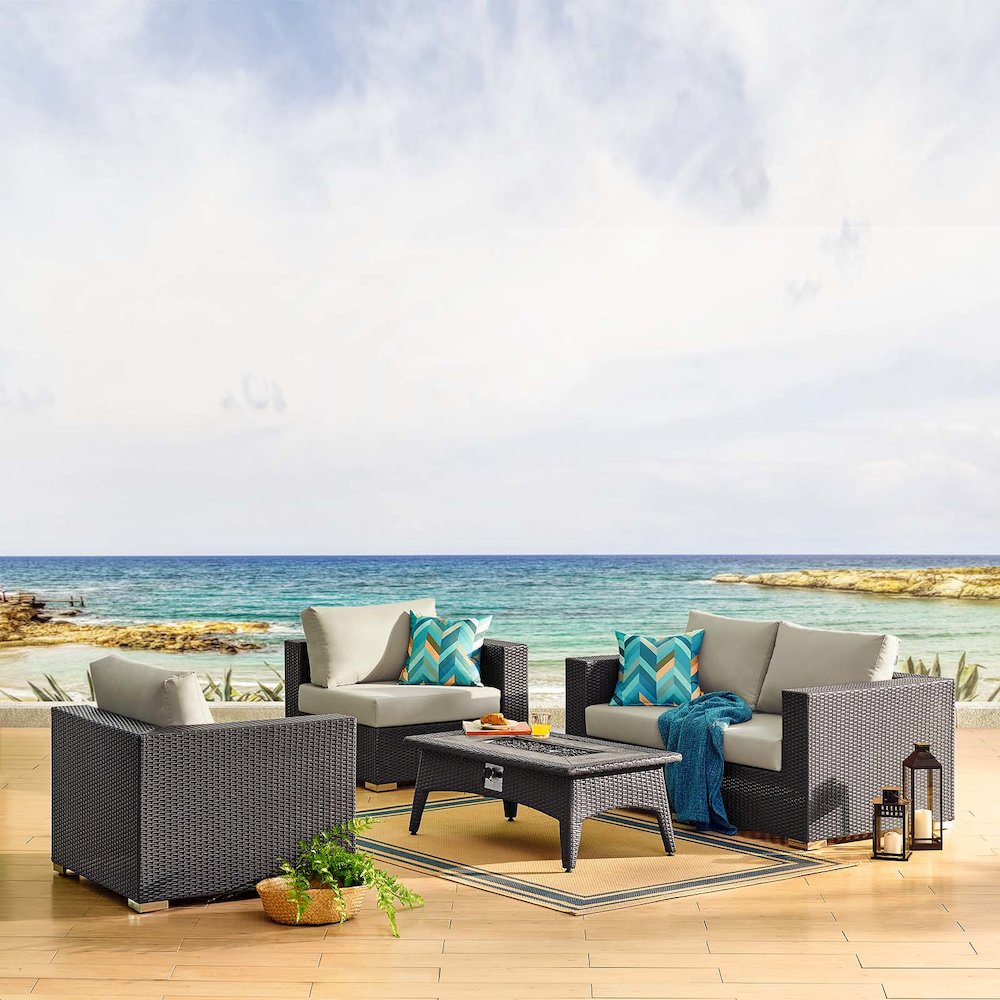 Convene 5 Piece Set Outdoor Patio with Fire Pit. Picture 9