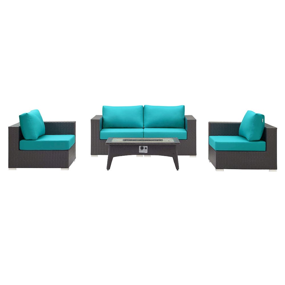 Convene 5 Piece Set Outdoor Patio with Fire Pit. Picture 7