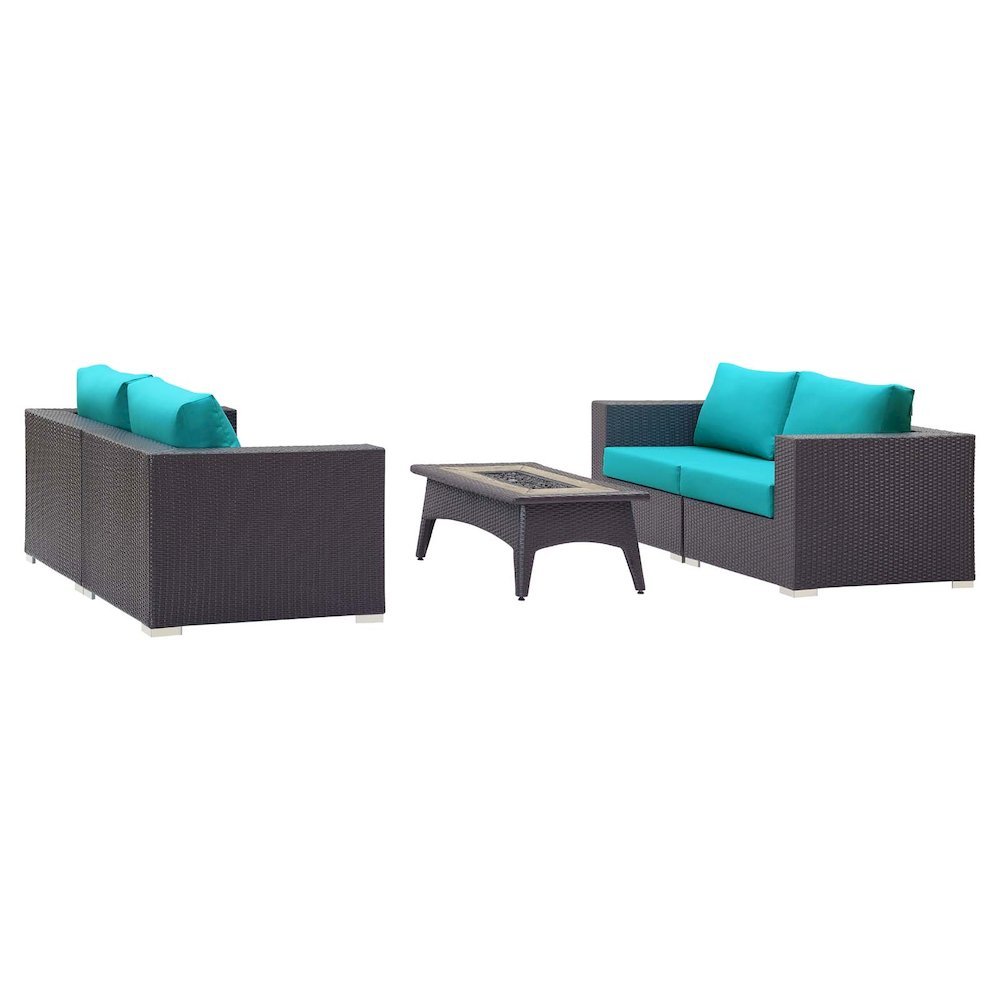 Convene 5 Piece Set Outdoor Patio with Fire Pit. Picture 1