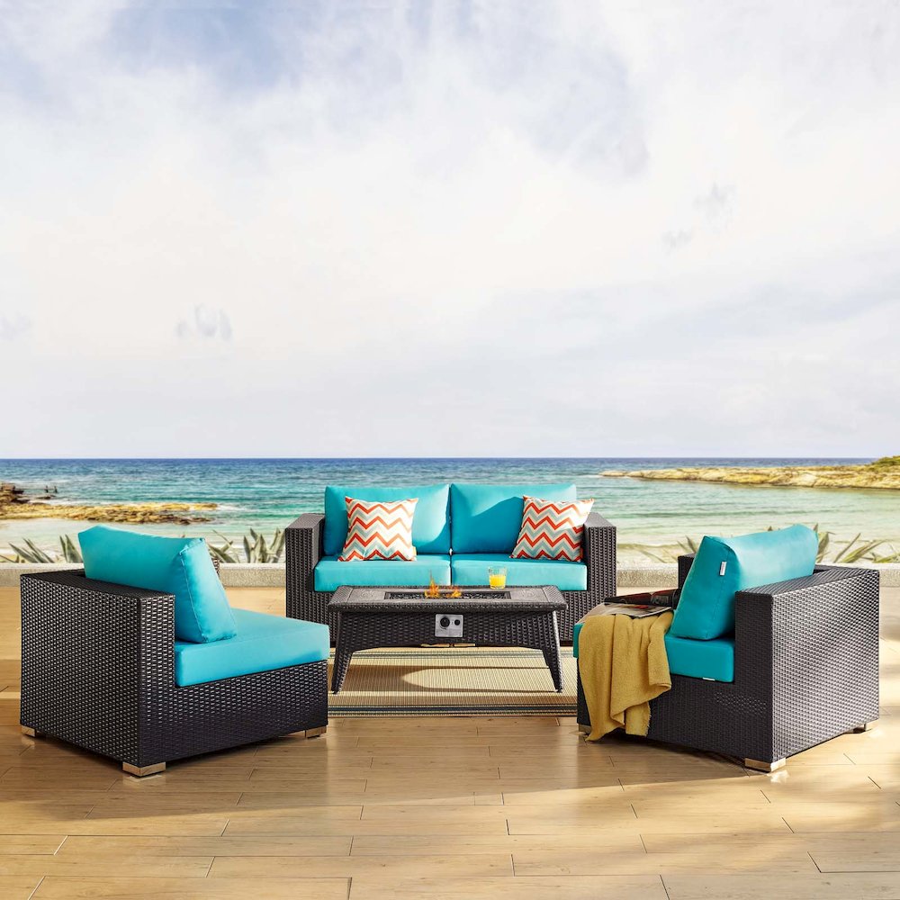 Convene 5 Piece Set Outdoor Patio with Fire Pit. Picture 9