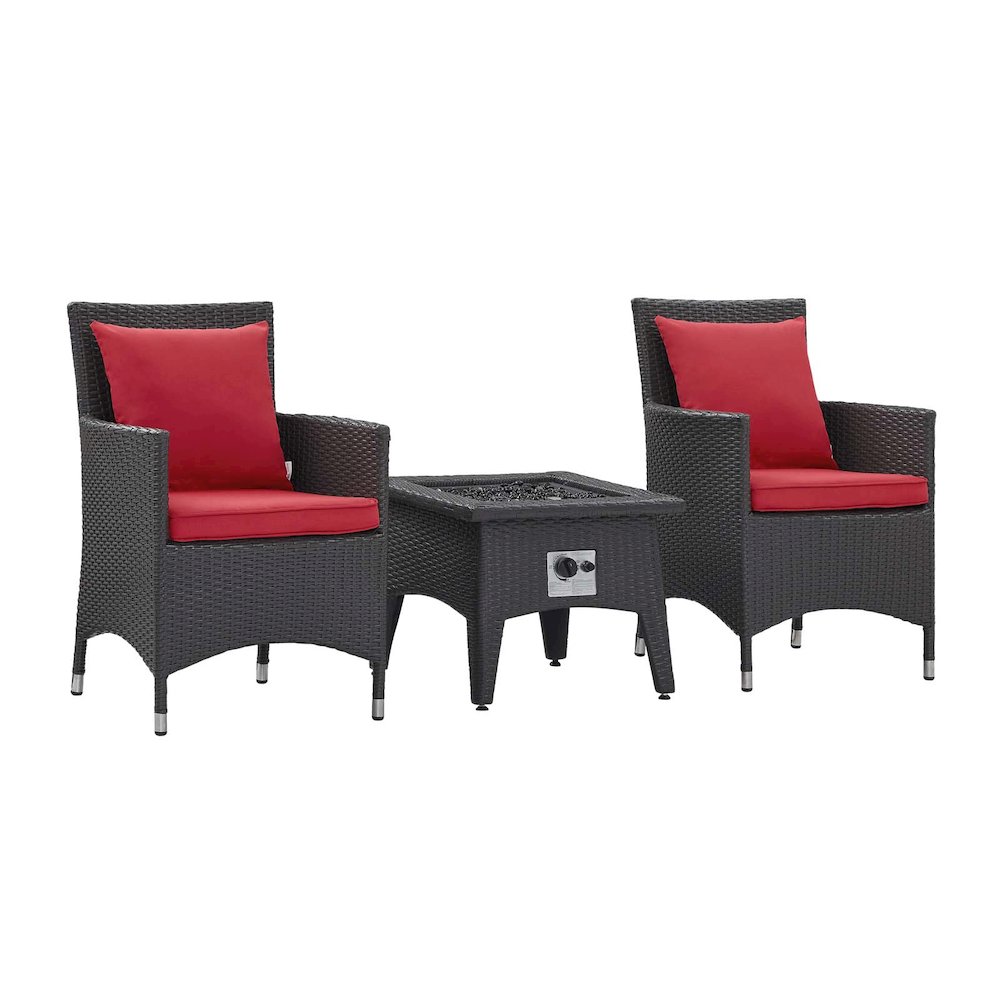 Convene 3 Piece Set Outdoor Patio with Fire Pit. Picture 1
