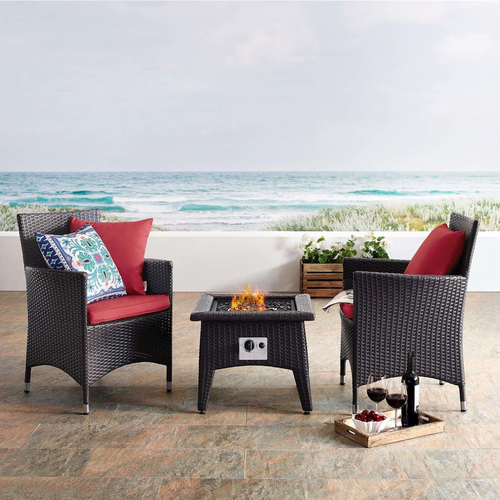 Convene 3 Piece Set Outdoor Patio with Fire Pit. Picture 9