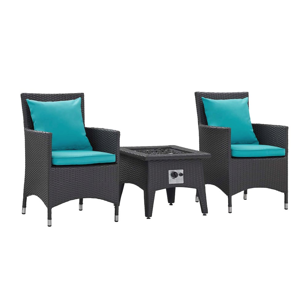 Convene 3 Piece Set Outdoor Patio with Fire Pit. Picture 1
