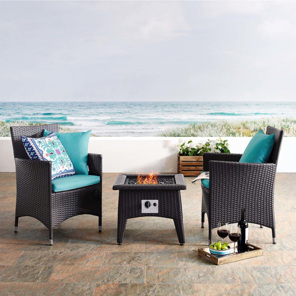 Convene 3 Piece Set Outdoor Patio with Fire Pit. Picture 9