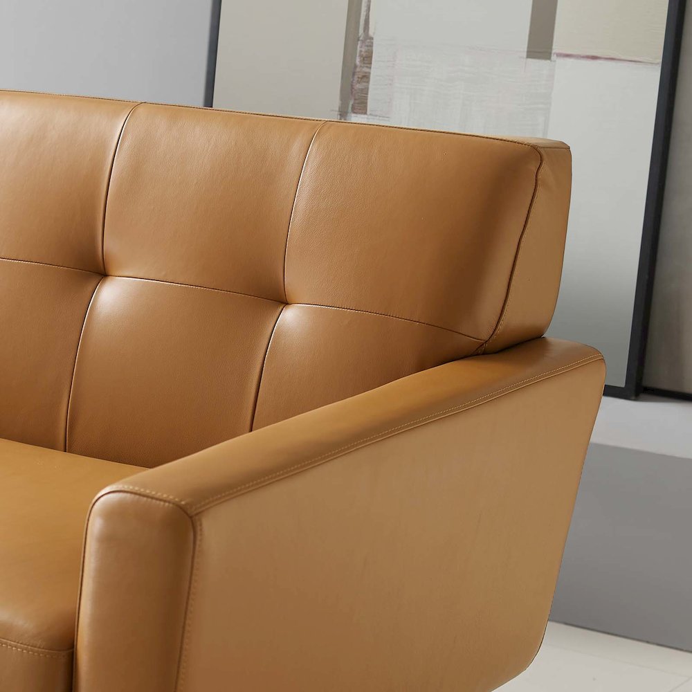 Engage Top-Grain Leather Living Room Lounge Sofa. Picture 6
