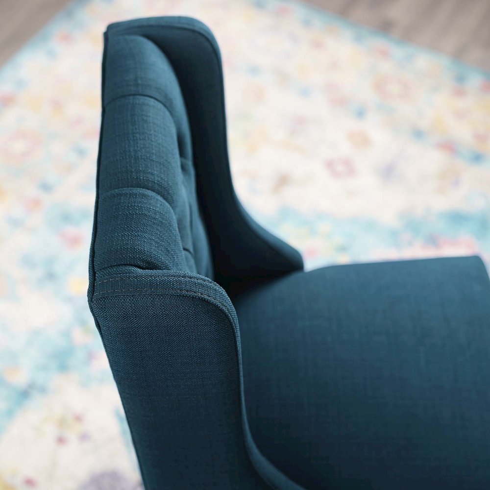Baronet Tufted Button Upholstered Fabric Counter Stool. Picture 7