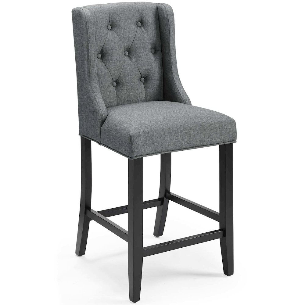 Baronet Tufted Button Upholstered Fabric Counter Stool. Picture 1
