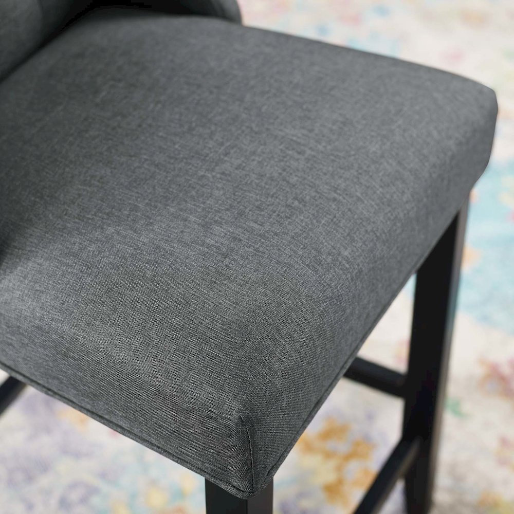 Baronet Tufted Button Upholstered Fabric Counter Stool. Picture 7