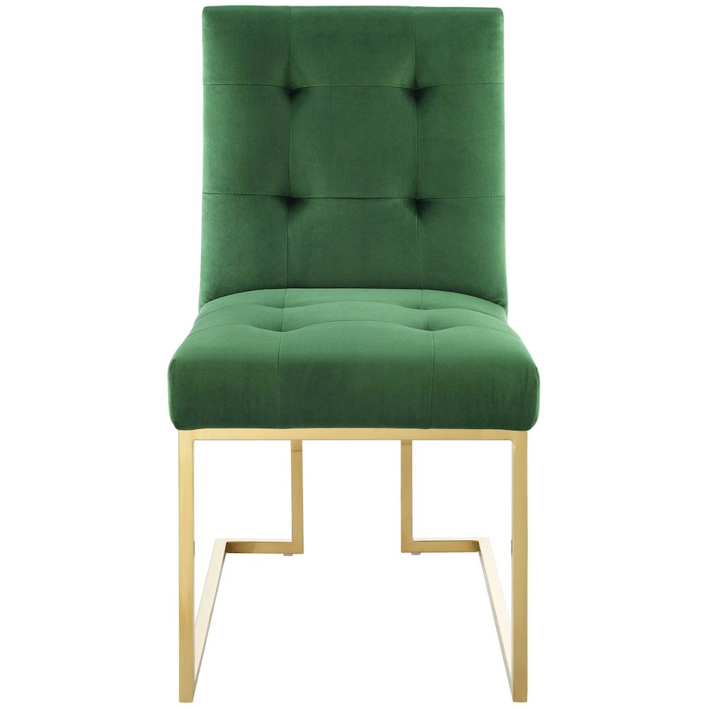 Privy Gold Stainless Steel Performance Velvet Dining Chair. Picture 4