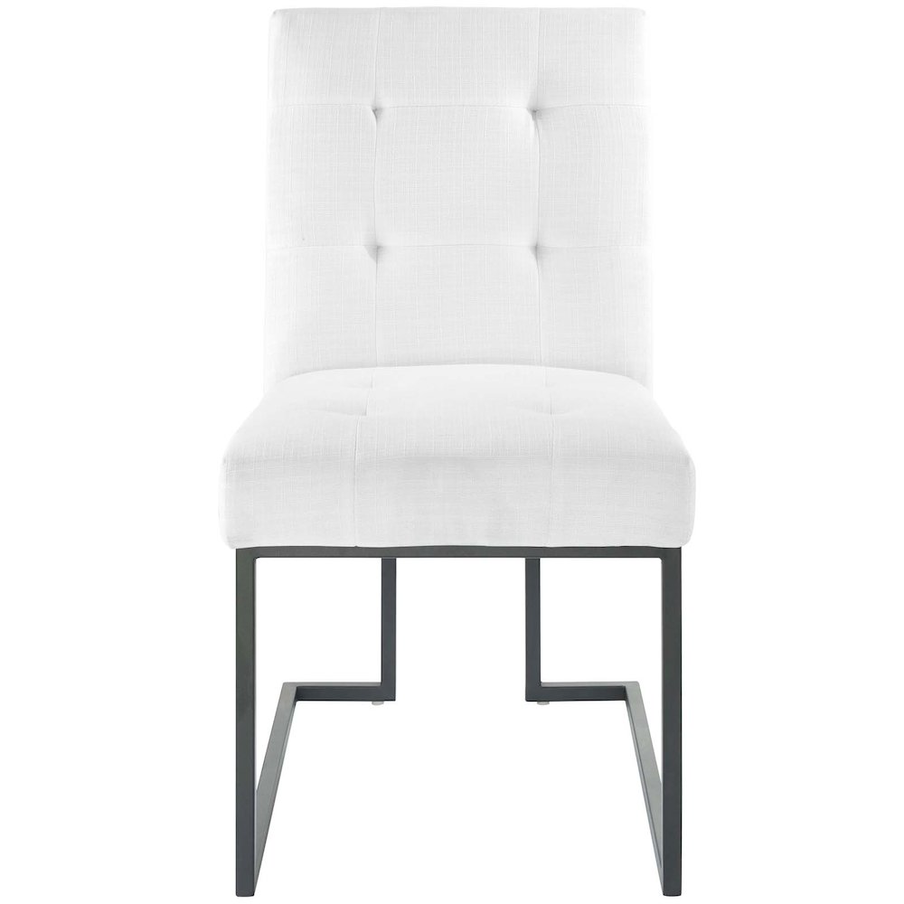Privy Black Stainless Steel Upholstered Fabric Dining Chair. Picture 4